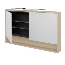 Dreja - Dvojdverová zrkadlová skrinka FOCUS GA2OE 120 - M19 Cream mat (514716)