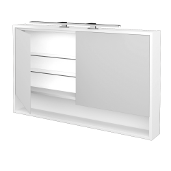 Dreja - Dvojdverová zrkadlová skrinka FOCUS GA2OE 120 - N01 Biela lesk (284688)