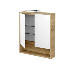 Dreja - Dvojdverová zrkadlová skrinka FOCUS GA2OE 60 - D22 Karamel (466015)