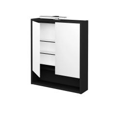 Dreja - Dvojdverová zrkadlová skrinka FOCUS GA2OE 60 - L03 Antracit vysoký lesk (283551)