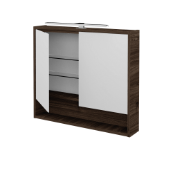 Dreja - Dvojdverová zrkadlová skrinka FOCUS GA2OE 80 - D25 Teak (466169)