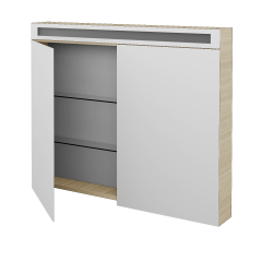 Dreja - Dvojdverová zrkadlová skrinka MAX GA2O 100 - D04 Dub (141745)