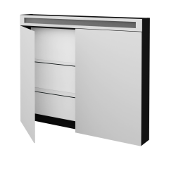 Dreja - Dvojdverová zrkadlová skrinka MAX GA2O 100 - M17 Čierna mat (465308)