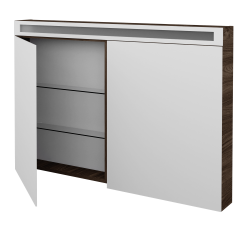 Dreja - Dvojdverová zrkadlová skrinka MAX GA2O 120 - D25 Teak (465445)