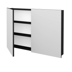 Dreja - Dvojdverová zrkadlová skrinka Q GA2 100 - L03 Antracit vysoký lesk (236359)