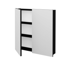 Dreja - Dvojdverová zrkadlová skrinka Q GA2 70 - M17 Čierna mat (467050)