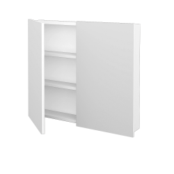 Dreja - Dvojdverová zrkadlová skrinka Q GA2 80 - N01 Biela lesk (29039)