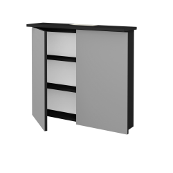 Dreja - Dvojdverová zrkadlová skrinka SANI GA2O 80 - L03 Antracit vysoký lesk (236908)