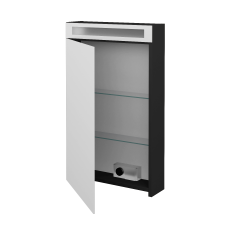 Dreja - Jednodverová zrkadlová skrinka AIR GAOE 50 - N03 Graphite / Levé (238728L)