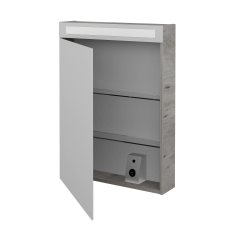 Dreja - Jednodverová zrkadlová skrinka AIR GAOE 60 - D01 Betón / Levé (134815)