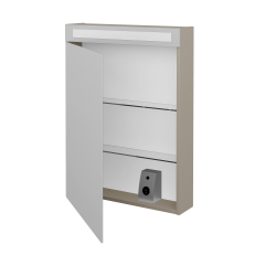 Dreja - Jednodverová zrkadlová skrinka AIR GAOE 60 - M05 Béžová mat / Levé (238834)