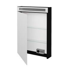 Dreja - Jednodverová zrkadlová skrinka AIR GAOE 60 - M17 Čierna mat / Levé (463786L)