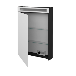 Dreja - Jednodverová zrkadlová skrinka AIR GAOE 60 - N03 Graphite / Levé (238841L)