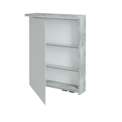 Dreja - Jednodverová zrkadlová skrinka ASTON GAOE 60 - M01 Biela mat / Levé (240981)