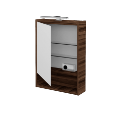 Dreja - Jednodverová zrkadlová skrinka FOCUS GAOE 50 - D06 Orech / Levé (282950)