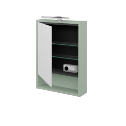 Dreja - Jednodverová zrkadlová skrinka FOCUS GAOE 50 - M20 Mint grey mat / Levé (514549L)