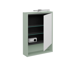 Dreja - Jednodverová zrkadlová skrinka FOCUS GAOE 50 - M20 Mint grey mat / Pravé (514549P)