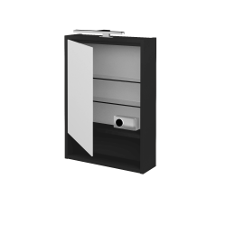 Dreja - Jednodverová zrkadlová skrinka FOCUS GAOE 50 - N03 Graphite / Levé (283117L)