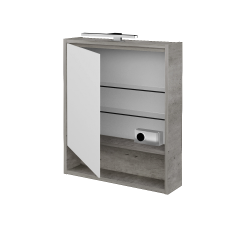 Dreja - Jednodverová zrkadlová skrinka FOCUS GAOE 60 - D01 Betón / Levé (282882)