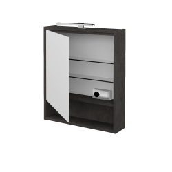 Dreja - Jednodverová zrkadlová skrinka FOCUS GAOE 60 - D16  Tmavý betón / Levé (283254)