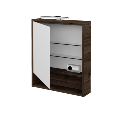 Dreja - Jednodverová zrkadlová skrinka FOCUS GAOE 60 - D25 Teak / Levé (465896L)