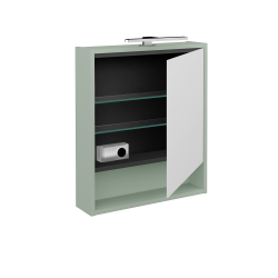 Dreja - Jednodverová zrkadlová skrinka FOCUS GAOE 60 - L20 Mint Grey vysoký lesk / Pravé (603308P)