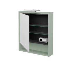 Dreja - Jednodverová zrkadlová skrinka FOCUS GAOE 60 - M20 Mint grey mat / Levé (514570L)