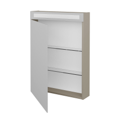 Dreja - Jednodverová zrkadlová skrinka MAX GAO 60 - M05 Béžová mat / Levé (237394)