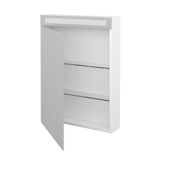 Dreja - Jednodverová zrkadlová skrinka MAX GAO 60 - N01 Biela lesk / Levé (69127)