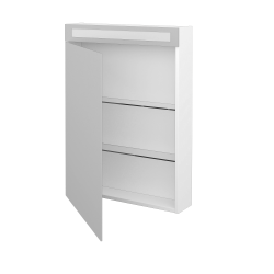 Dreja - Jednodverová zrkadlová skrinka MAX GAO 60 - N01 Biela lesk / Pravé (69127P)