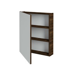 Dreja - Jednodverová zrkadlová skrinka Q GA 60 - D06 Orech / Levé (136406)