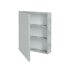 Dreja - Jednodverová zrkadlová skrinka Q GA 60 - N03 Graphite / Levé (236069)