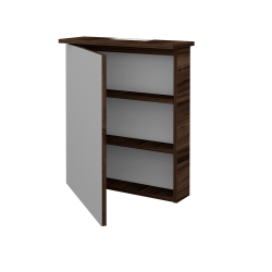 Dreja - Jednodverová zrkadlová skrinka SANI GAO 60 - D06 Orech / Levé (159184)