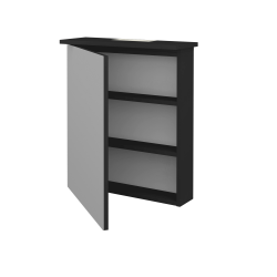 Dreja - Jednodverová zrkadlová skrinka SANI GAO 60 - N03 Graphite / Levé (236724)