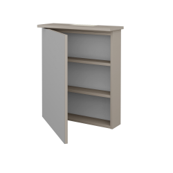 Dreja - Jednodverová zrkadlová skrinka SANI GAO 60 - N07 Stone / Levé (236748)