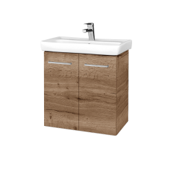 Dreja - Kúpeľňová skriňa DOOR SZD2 60 - D21 Tobacco / Úchytka T04 / D21 Tobacco (341282E)