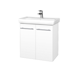 Dreja - Kúpeľňová skriňa DOOR SZD2 60 - N01 Biela lesk / Úchytka T02 / M01 Biela mat (205188B)