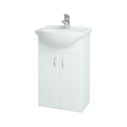 Dreja - Kúpeľňová skriňa PLUTO SZD2 50 - N01 Biela lesk / N01 Biela lesk (52310)