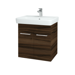 Dreja - Kúpeľňová skriňa Q DVEROVÉ SZD2 60 - D06 Orech / Úchytka T04 / D06 Orech (20579E)