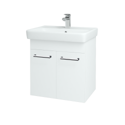 Dreja - Kúpeľňová skriňa Q DVEROVÉ SZD2 60 - N01 Biela lesk / Úchytka T03 / L01 Biela vysoký lesk (12734C)