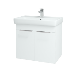 Dreja - Kúpeľňová skriňa Q DVEROVÉ SZD2 70 - N01 Biela lesk / Úchytka T05 / L01 Biela vysoký lesk (12635F)