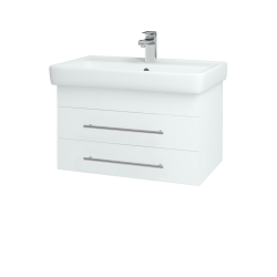 Dreja - Kúpeľňová skriňa Q ZÁSUVKOVÉ SZZ2 70 - N01 Biela lesk / Úchytka T02 / L01 Biela vysoký lesk (72622B)