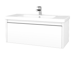 Dreja - Kúpeľňová skrinka BONO SZZ 100 (umývadlo Harmonia) - N01 Biela lesk / Úchytka T33 - čierna mat / N01 Biela lesk (204211J)