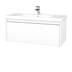 Dreja - Kúpeľňová skrinka BONO SZZ 100 (umývadlo Harmonia) - N01 Biela lesk / Úchytka T34 - nerez / N01 Biela lesk (204211K)