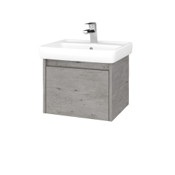 Dreja - Kúpeľňová skrinka BONO SZZ 55 (umývadlo Q) - D01 Betón / Úchytka T34 - nerez / D01 Betón (348205K)