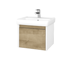 Dreja - Kúpeľňová skrinka BONO SZZ 55 (umývadlo Q) - N01 Biela lesk / Úchytka T34 - nerez / D09 Arlington (203115K)