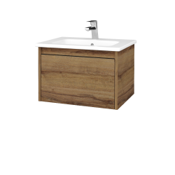 Dreja - Kúpeľňová skrinka BONO SZZ 60 (umývadlo Euphoria) - D27 Cognac / Úchytka T33 - čierna mat / D27 Cognac (447052J)