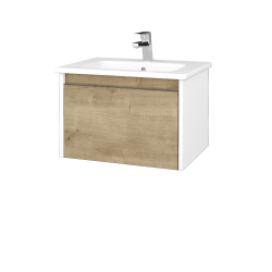 Dreja - Kúpeľňová skrinka BONO SZZ 60 (umývadlo Euphoria) - N01 Biela lesk / Úchytka T34 - nerez / D09 Arlington (203474K)