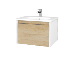 Dreja - Kúpeľňová skrinka BONO SZZ 60 (umývadlo Euphoria) - N01 Biela lesk / Úchytka T34 - nerez / D29 Honey (296593K)