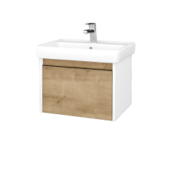 Dreja - Kúpeľňová skrinka BONO SZZ 60 (umývadlo Q) - N01 Biela lesk / Úchytka T33 - čierna mat / D09 Arlington (203207J)